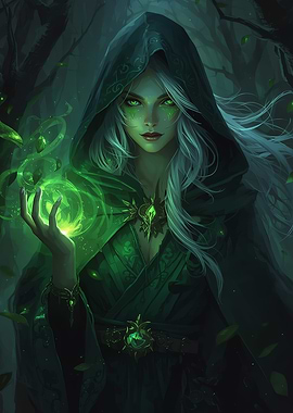 Enchantress with Green Magic