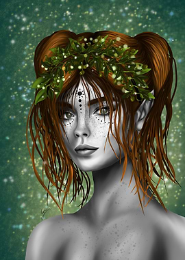 Fantasy Elf Portrait with Floral Crown