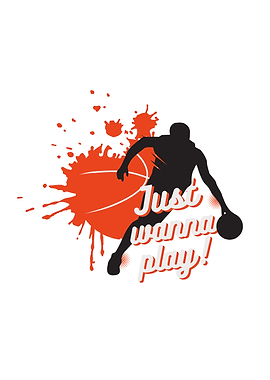 Basketball Player Silhouette with Text