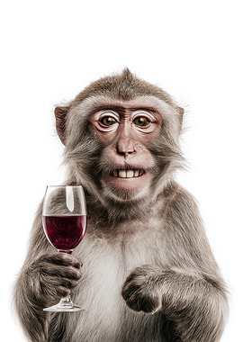 Monkey with Wine Glass