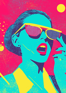 Pop Art Woman with Sunglasses