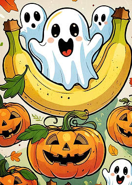 Halloween Ghosts Banana
