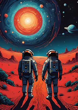 Astronauts on Mars with Cosmic Background