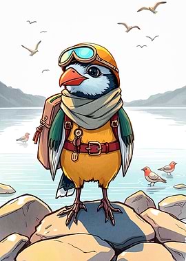 Bird Adventurer by the Lake