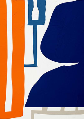 Abstract Shapes in Orange and Blue