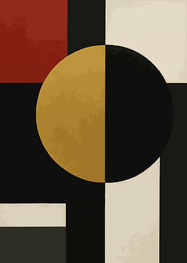 Geometric Abstract Art with Circle