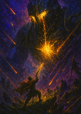 Epic Battle: Warrior vs. Lava Giant