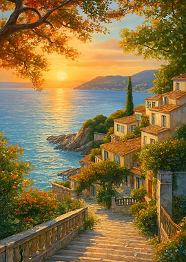 Coastal Italy at Sunset