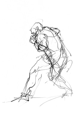 Abstract Dynamic Figure Sketch