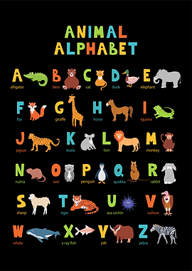 Animal Alphabet Educational Poster