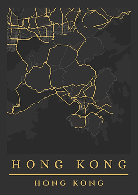 Hong Kong Map Art