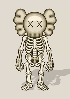 Cartoon Skeleton Figure with X Eyes