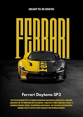 Ferrari Daytona SP3 Car Poster