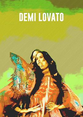 Demi Lovato Portrait with Halftone Effect