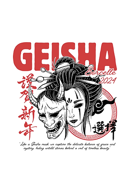 Geisha Mask Graphic Art