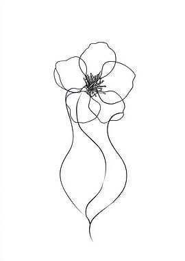 Minimalist Flower Line Art