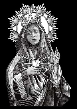 Virgin Mary Engraving
