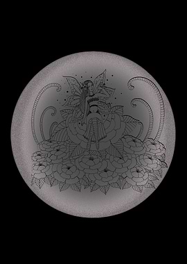 Fairy on Roses in Circle