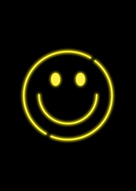 Neon Yellow Smiley Face