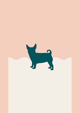 Chihuahua Silhouette on Pastel Background