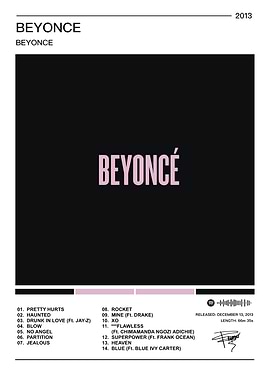 Beyoncé Album Cover Minimalist Poster