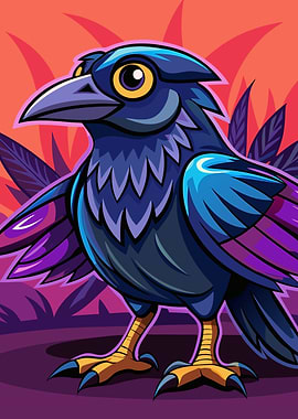 Cartoon Raven Illustration