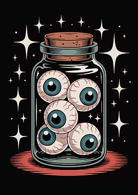 Eyeballs in a Jar Illustration