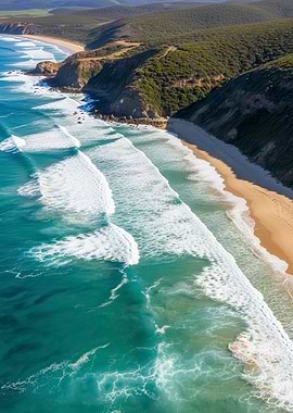 Coastal Beach Aerial View
