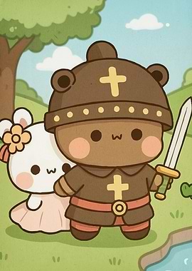 Cute Bear Knight Companion