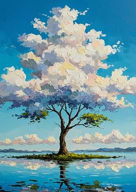 Impasto Tree Painting on Island