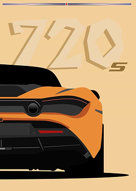 McLaren 720S Minimalist Car Poster