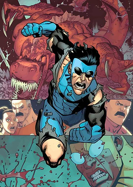 Invincible Comic Book Action Scene