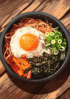 Bibimbap Bowl Illustration