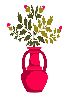 Vase with Flowers Illustration