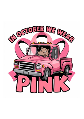 In October We Wear Pink Hippo Truck