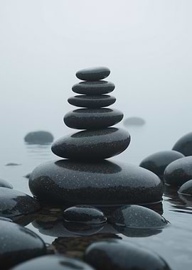 Stacked Stones in Water