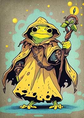 Frog Wizard Cartoon Character