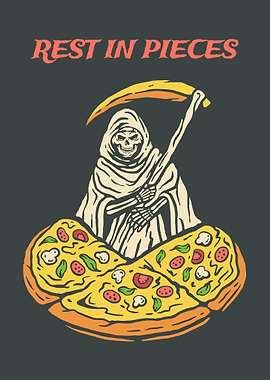 Rest in Pieces Pizza Grim Reaper