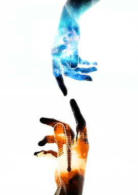 Reaching Hands: Sky and City