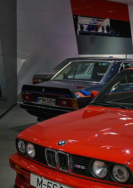 Classic BMW Cars in Museum Setting