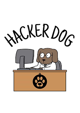 Hacker Dog Cartoon