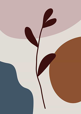 Abstract Floral Art with Earth Tones