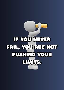 Motivational Quote with Figure and Telescope