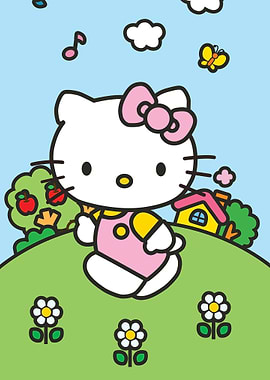 Hello Kitty on a Green Hill