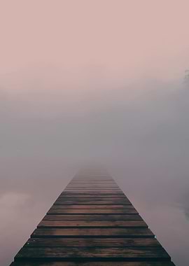 Misty Wooden Pier