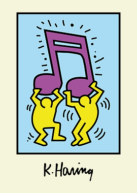 Keith Haring Music Note Art
