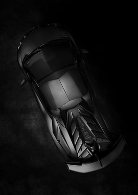 Black | Lamborghini Aventador SVJ | Top View