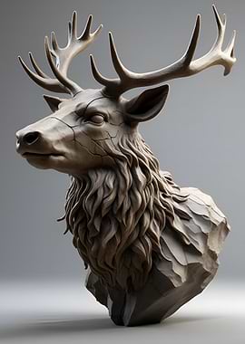 Sculpted Deer Head