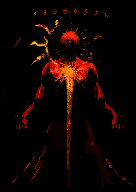 Fiery Silhouette in Darkness