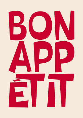 Bon Appetit Red Text Art